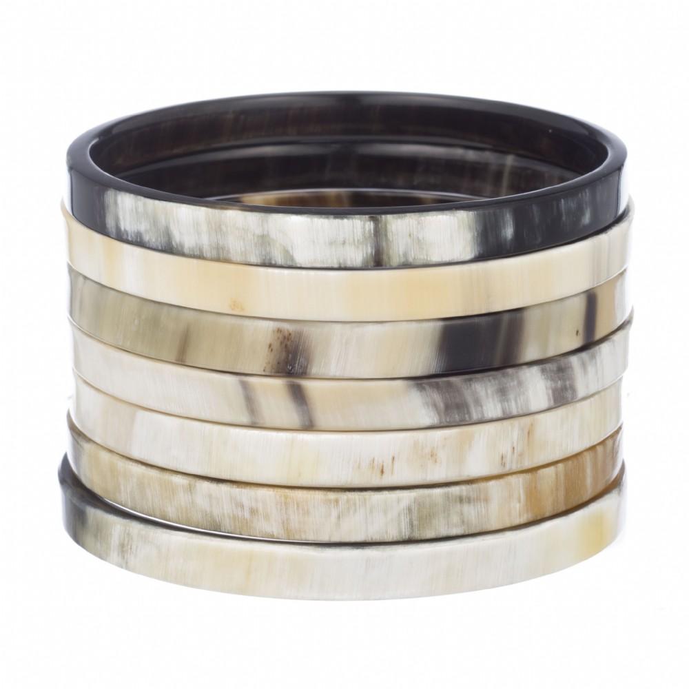 Buffalo Horn Natural Mixed Bangle Set