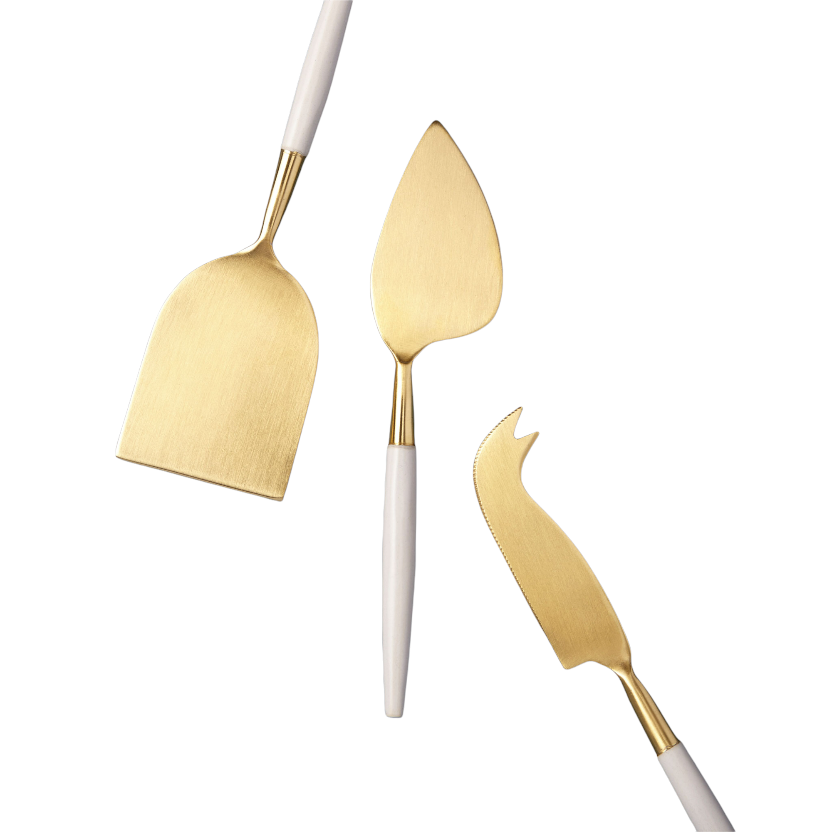 White + Gold Cheese Tools