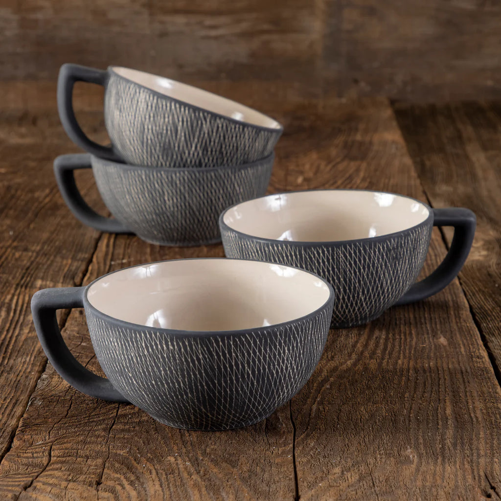 Mesh Stoneware Mug Black