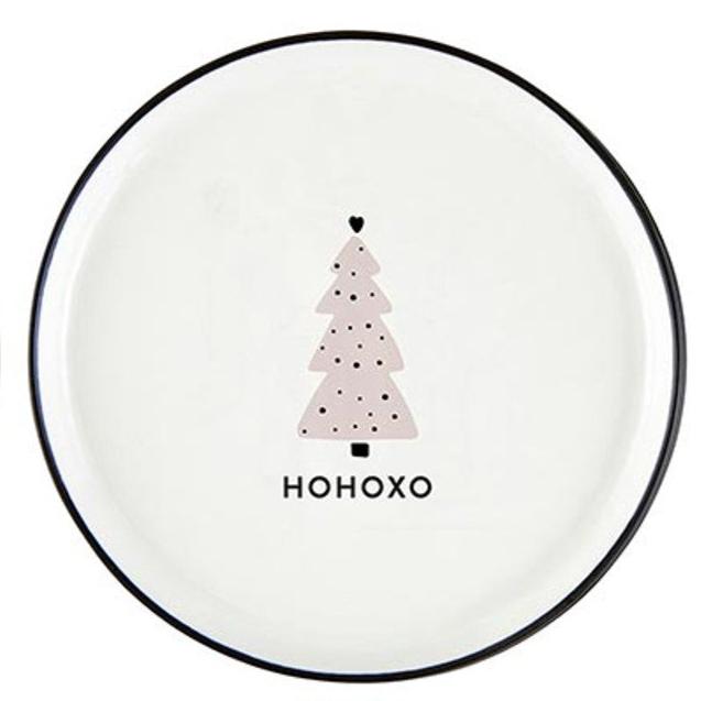 Holiday Appetizer Plate - Grey/Pink