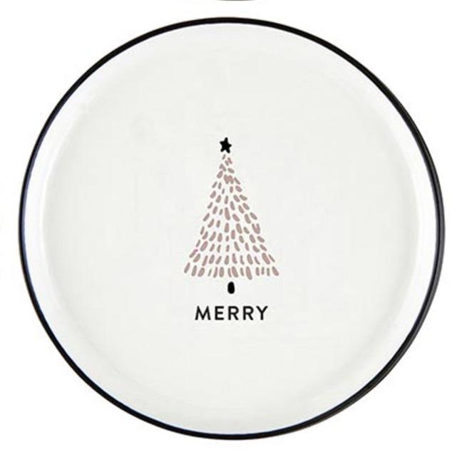 Holiday Appetizer Plate - Grey/Pink