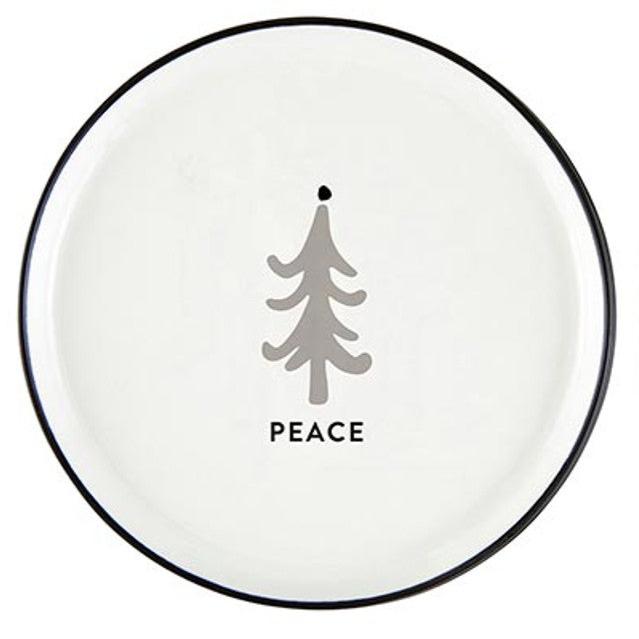 Holiday Appetizer Plate - Grey/Pink