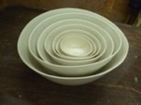 Oval Ceramic Stacking Bowls Set