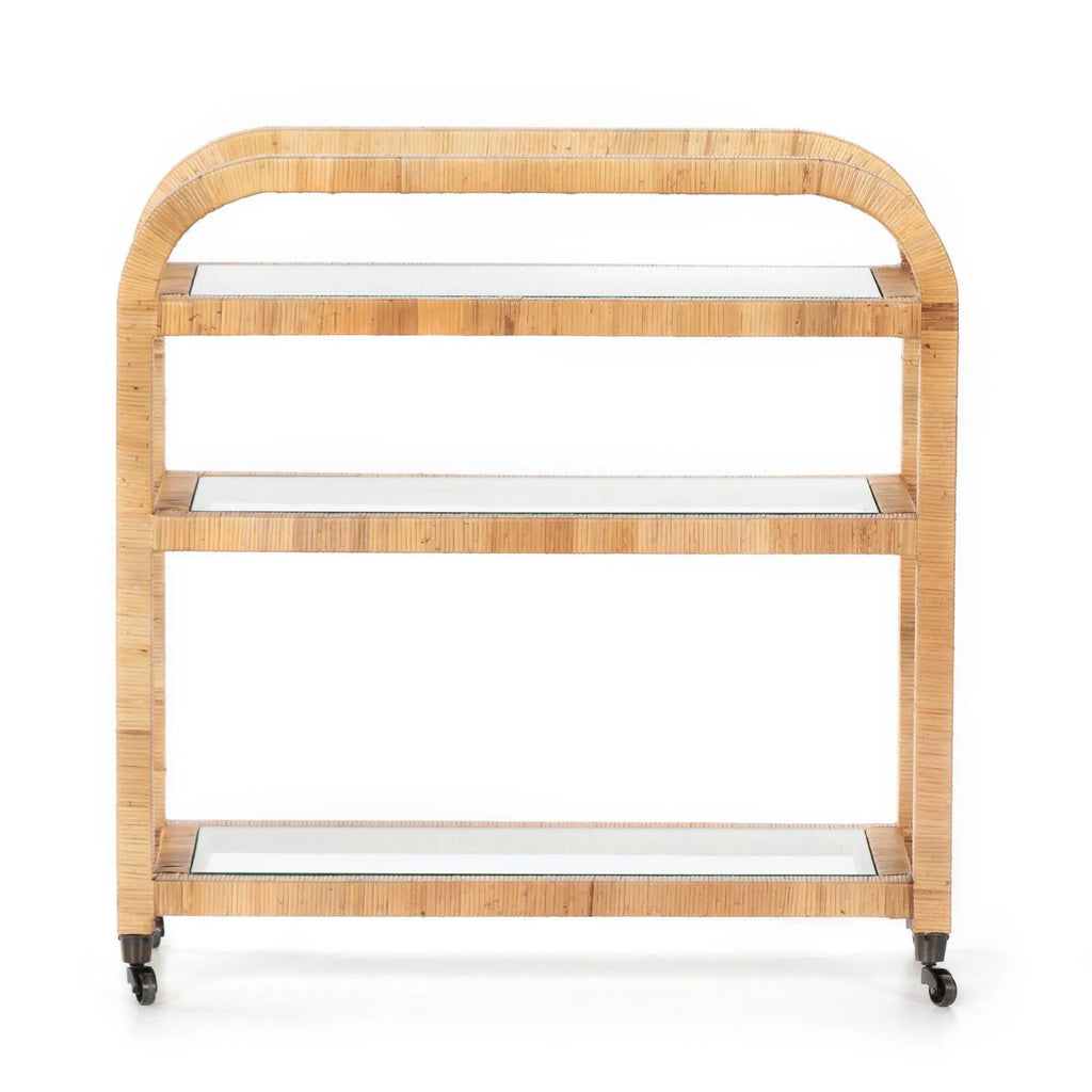 Dani Golden Rattan Bar Cart