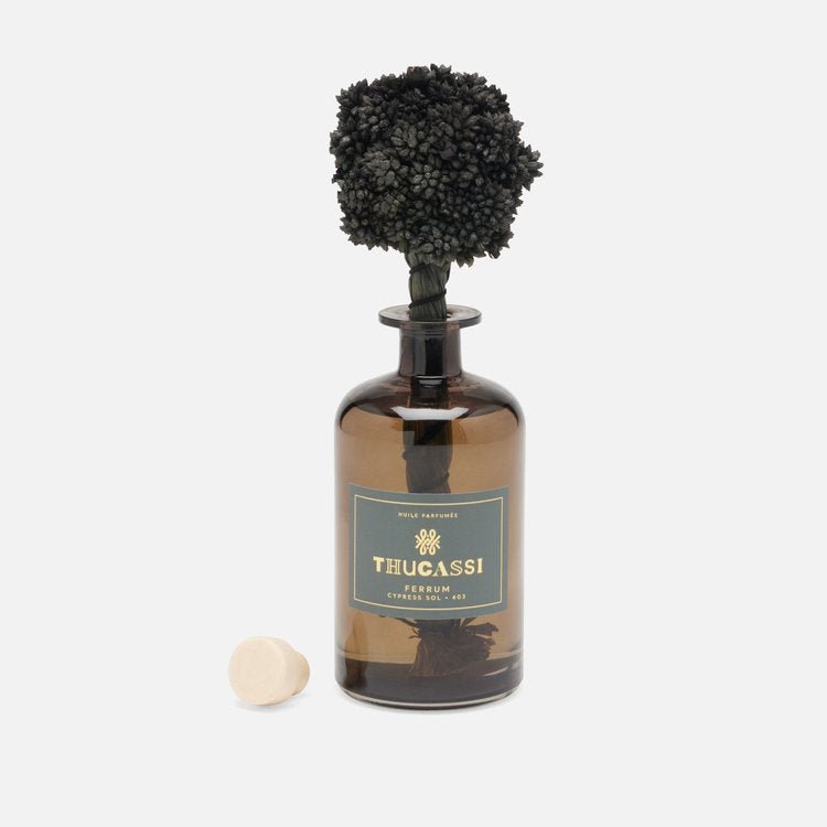 Hand Blown Glass Diffuser - Leather Satchel