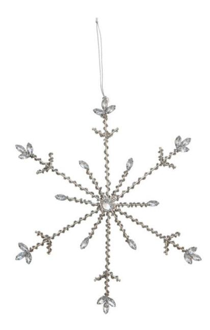 10-1/4"H Beaded Snowflake Ornament