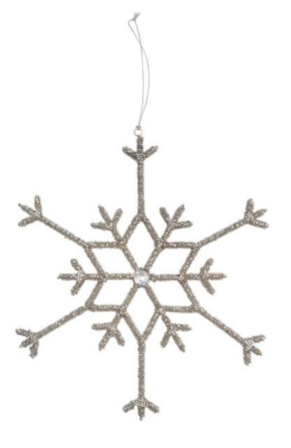 10-1/4"H Beaded Snowflake Ornament