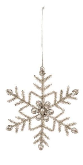 Metal & Glass Beaded Ornament 5.5"