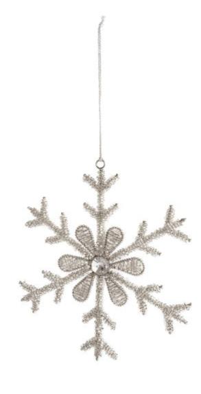 Metal & Glass Beaded Ornament 5.5"