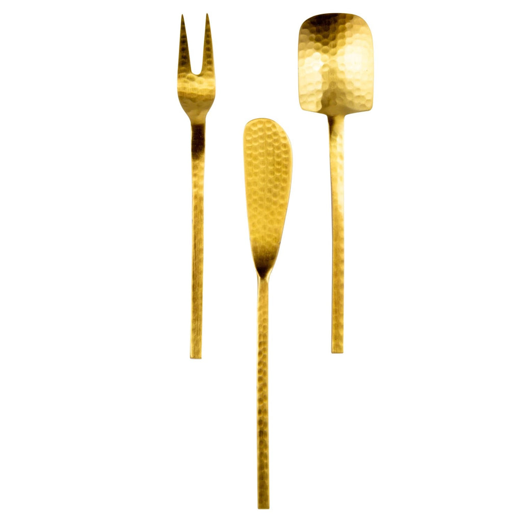 Hammered Gold Appetizer Utensils