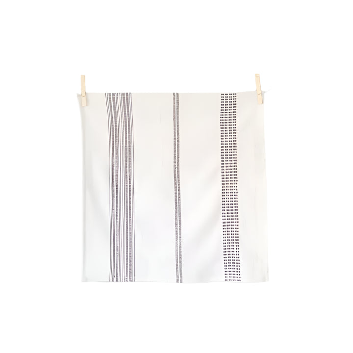 Adrian Cotton Dinner Napkin Natural with Grey