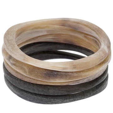 Buffalo Matte Horn Bangle - Set/5