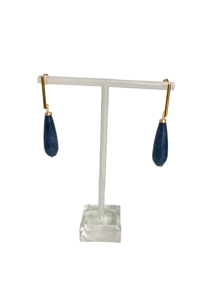 Blue Agate Drop Earrings
