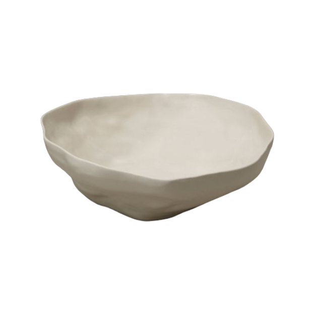 Stoneware Serving Bowl Large White
